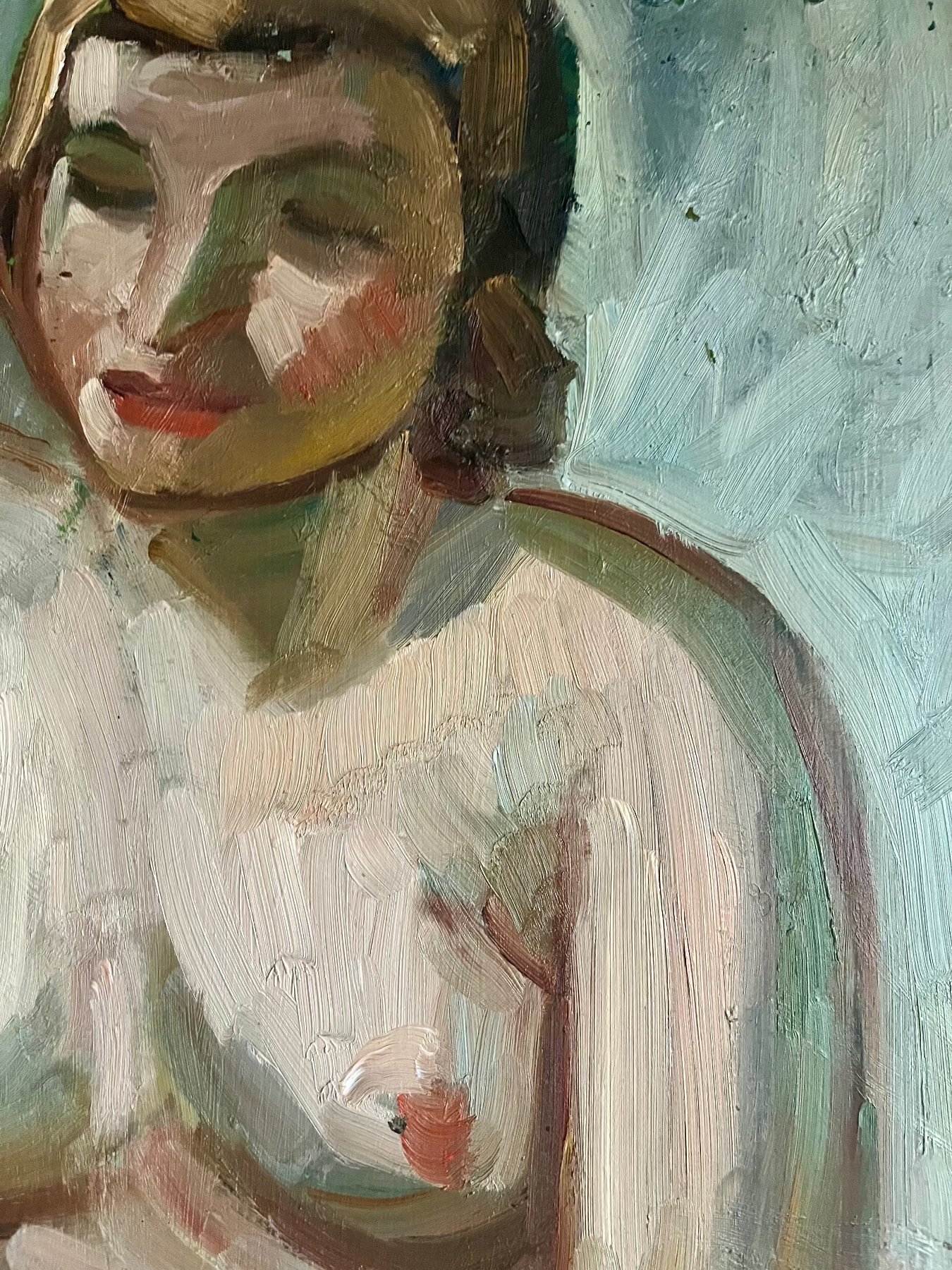 Signed and framed oil painting, Seated Nude, Signed C.O.H, acquired in Sweden, in the 1950s as a Carl Otto Hultén