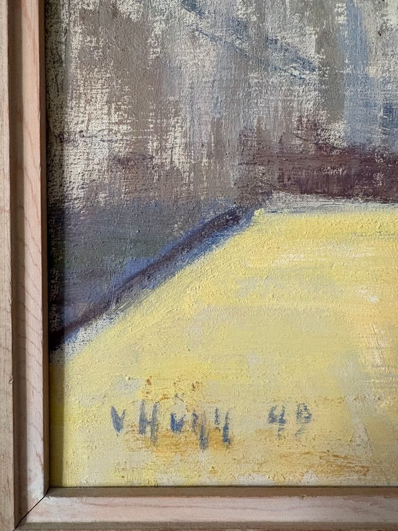 Detail and frame from Still Life, flowers in a vase, V. Hegg, 1949