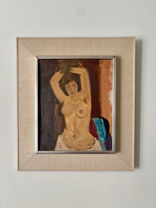 Nude in Linen Frame