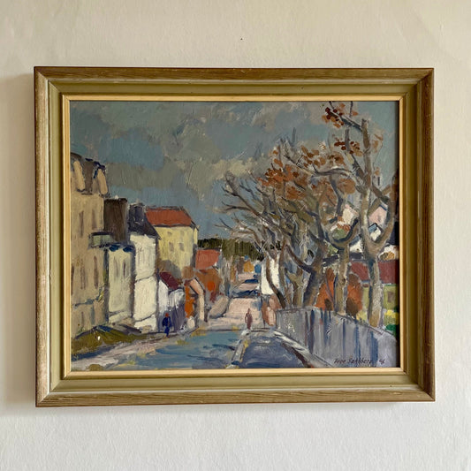 The Bridge. Oil on panel by Tage Sahlberg (1906-1980), Signed and dated 1946.