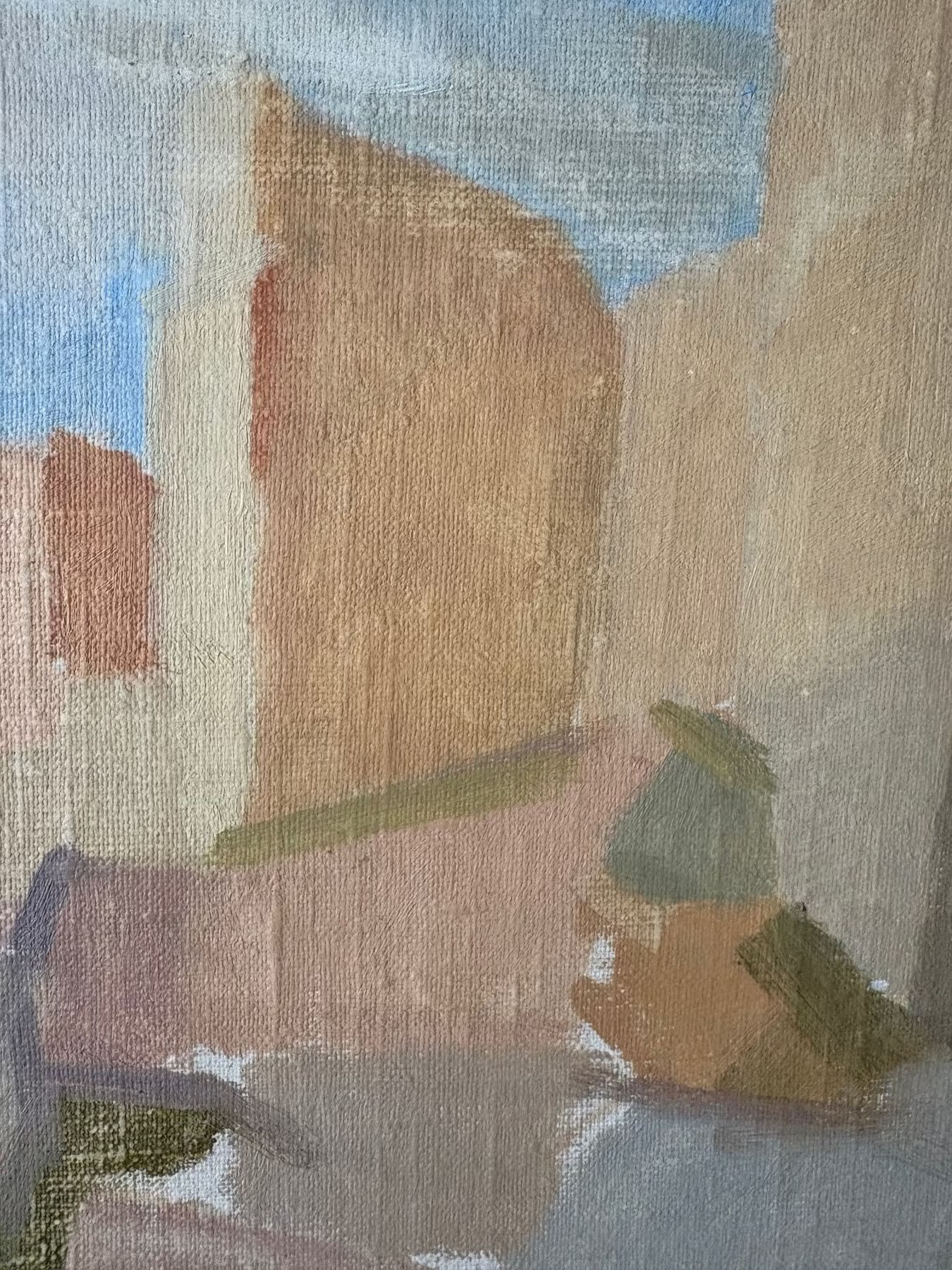 Detail from City Walls by Matts Jungstedt, showing sky and walls.